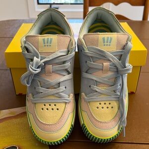 MSCHF’s Women's Sneakers in Pastel Blue and Yellow